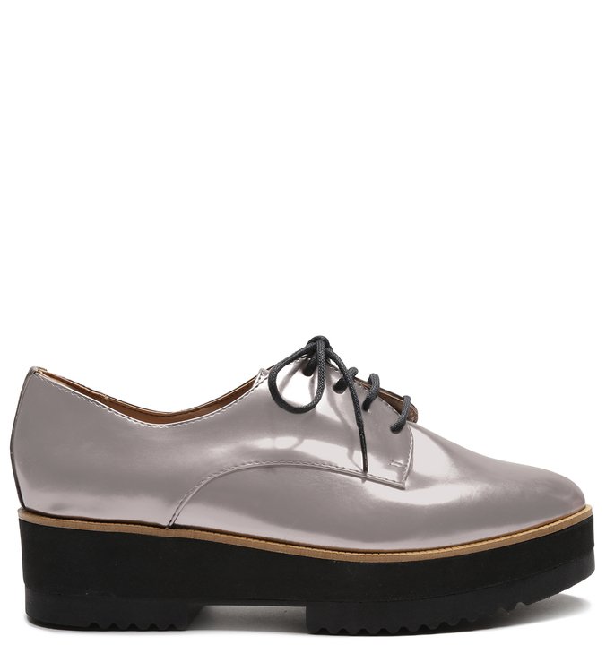 Oxford Prateado Flatform Preto