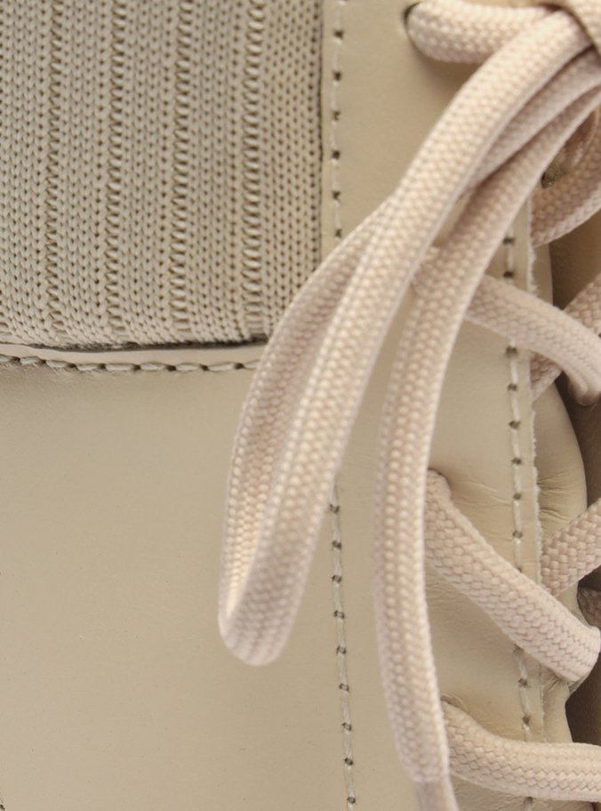Coturno Off-White Couro Alto Tratorado Lizza 