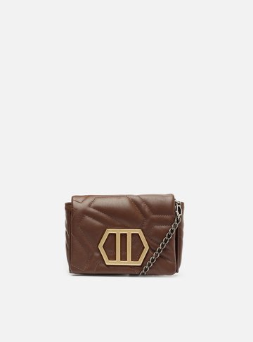 Mini Bag Tiracolo Marrom Escura Couro Emma