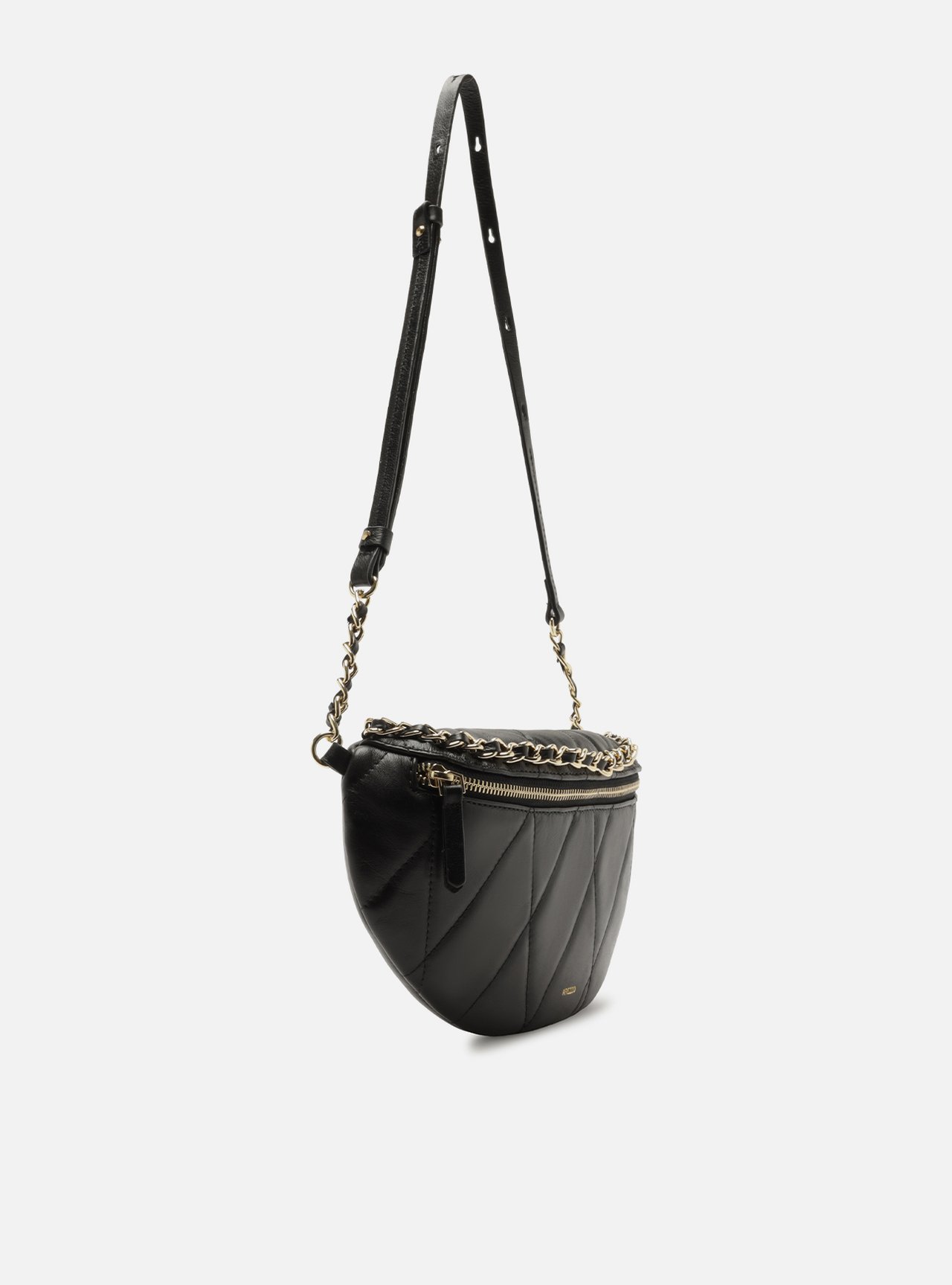 Bolsa Tiracolo Preta Couro Média Corrente — foto 5
