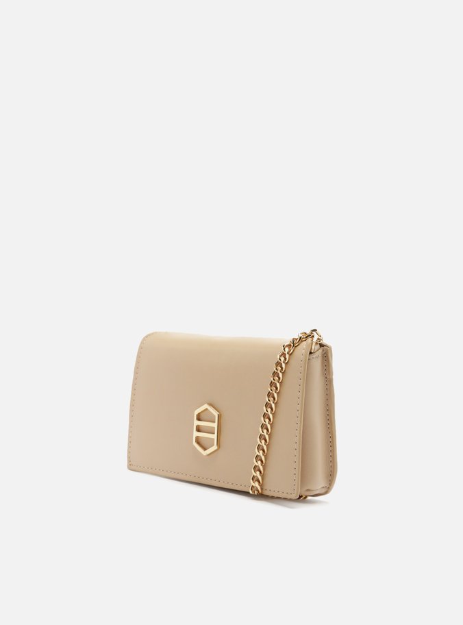 Bolsa Tiracolo Nude Couro Pequena Alça Metal