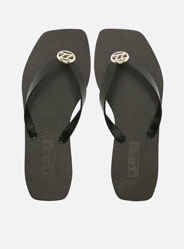 Chinelo de Dedo Preto Square Metal Brizza