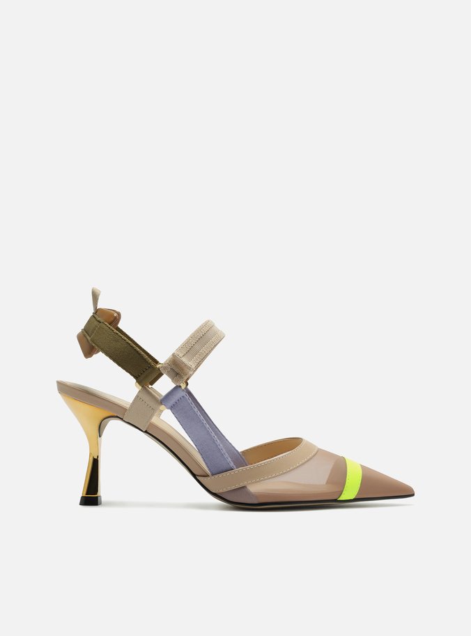 Scarpin Bege Color Bico Fino Aberto Sport