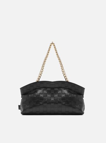 Arezzo — Bolsa Shoulder Preta Média Tressê