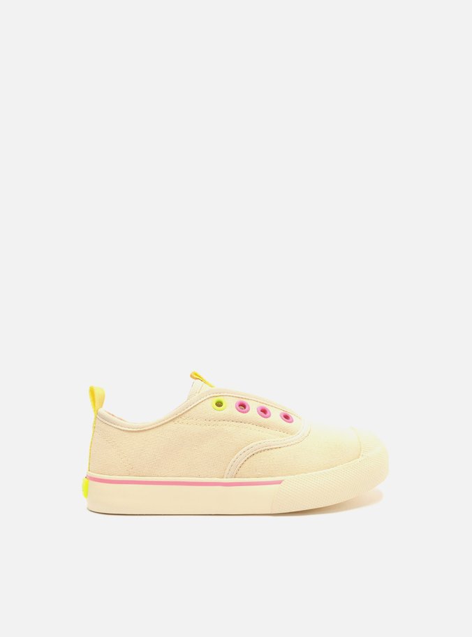 Tênis Infantil Slip On Off-White e Multicolorido Lona