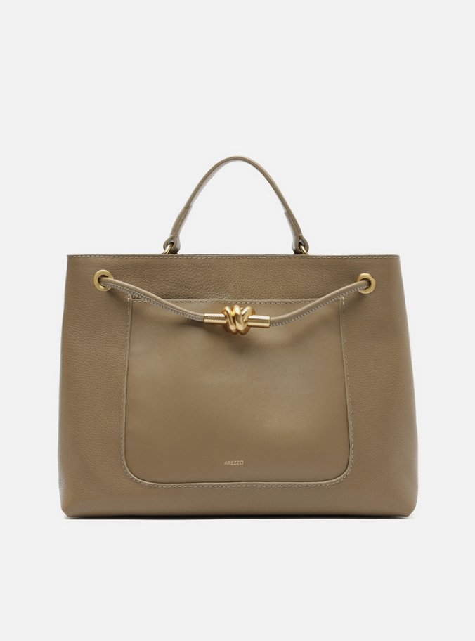 Bolsa Tote Cinza Couro Helena Grande