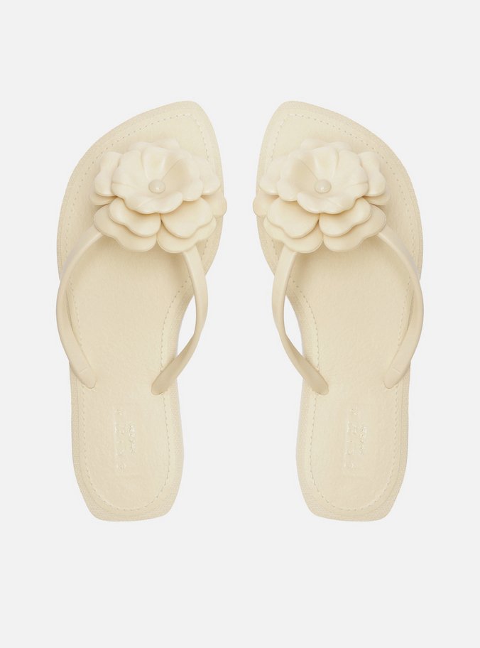 Chinelo de Dedo Branco Flor Flash Brizza