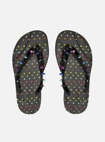 Chinelo de Dedo Preto Estampa Brizza Rock