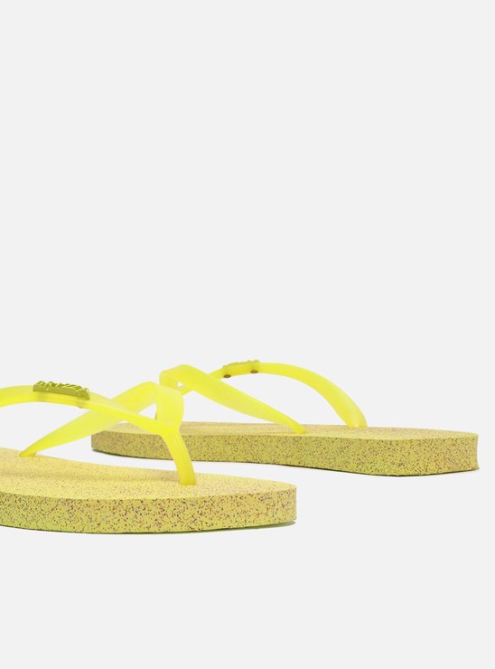 Chinelo de Dedo Amarelo Glitter Brizza