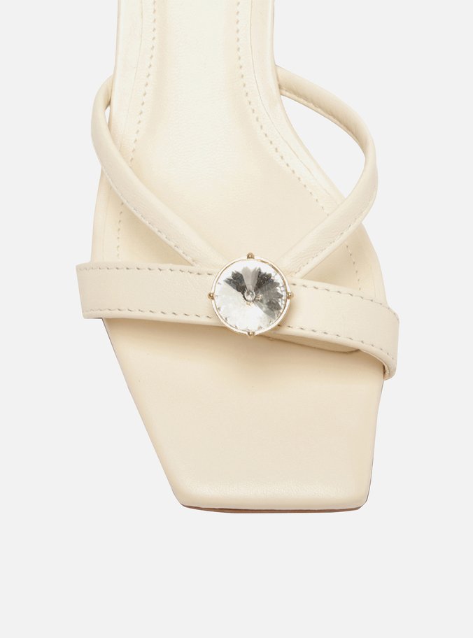 Sandália Off-White Salto Bloco Baixo