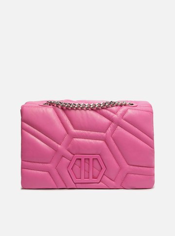 Bolsa Tiracolo Rosa Couro Emma Média