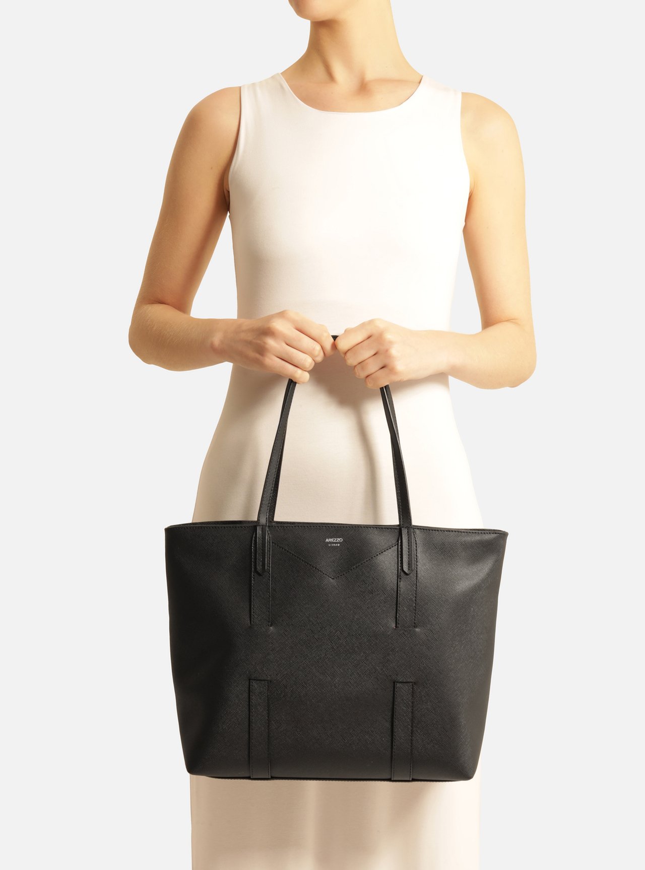 Bolsa Shopping Preta Grande Tiras Capa — foto 6