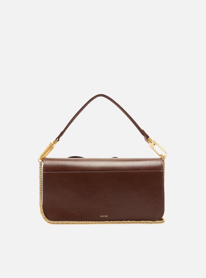 Bolsa Tiracolo Marrom Couro A001 Média Flores