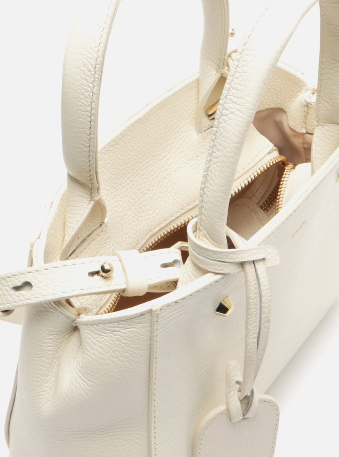 Bolsa Tote Branca Couro Wave Bella Pequena