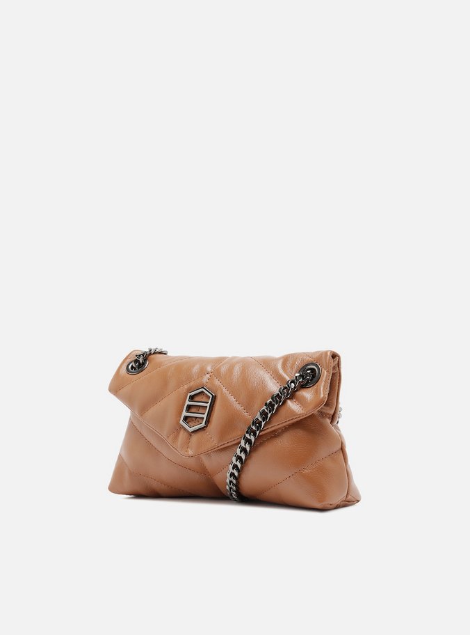 Bolsa Tiracolo Marrom Couro Matelassê Média