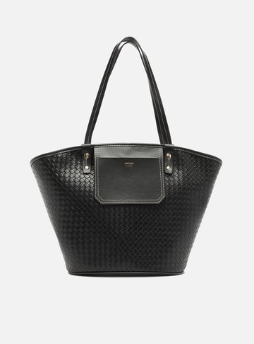 Bolsa Shopping Preta Tressê Grande Bolso Frontal