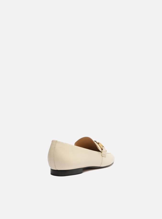 Mocassim Branco Couro Bico Redondo Classy