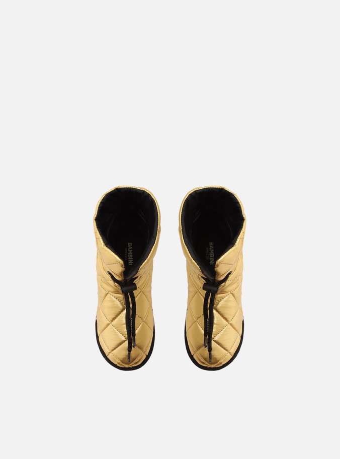 Bota Infantil Dourada Nylon Estofada