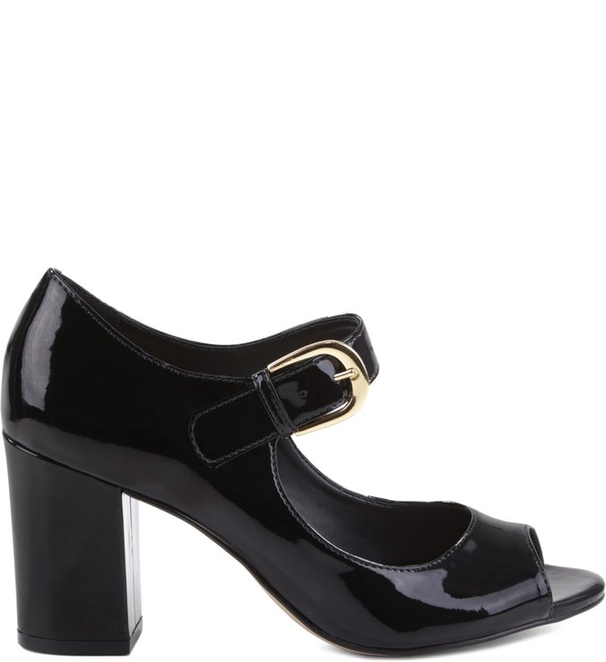 Peep-toe Boneca Verniz Preto