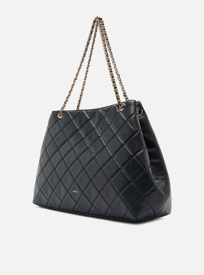 Bolsa Tote Azul Couro Matelassê Gab Grande