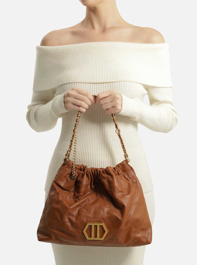 Bolsa Hobo Marrom Couro Esther Grande