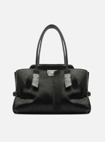 Bolsa Tote Preta Pelo Couro Grande