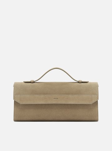 Bolsa Tiracolo Cinza Acamurçada Grande Corrente