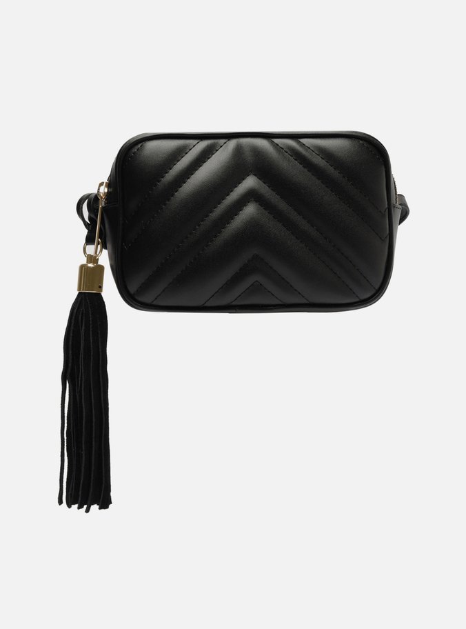 Bolsa Tiracolo Preta Matelassê Verona Média