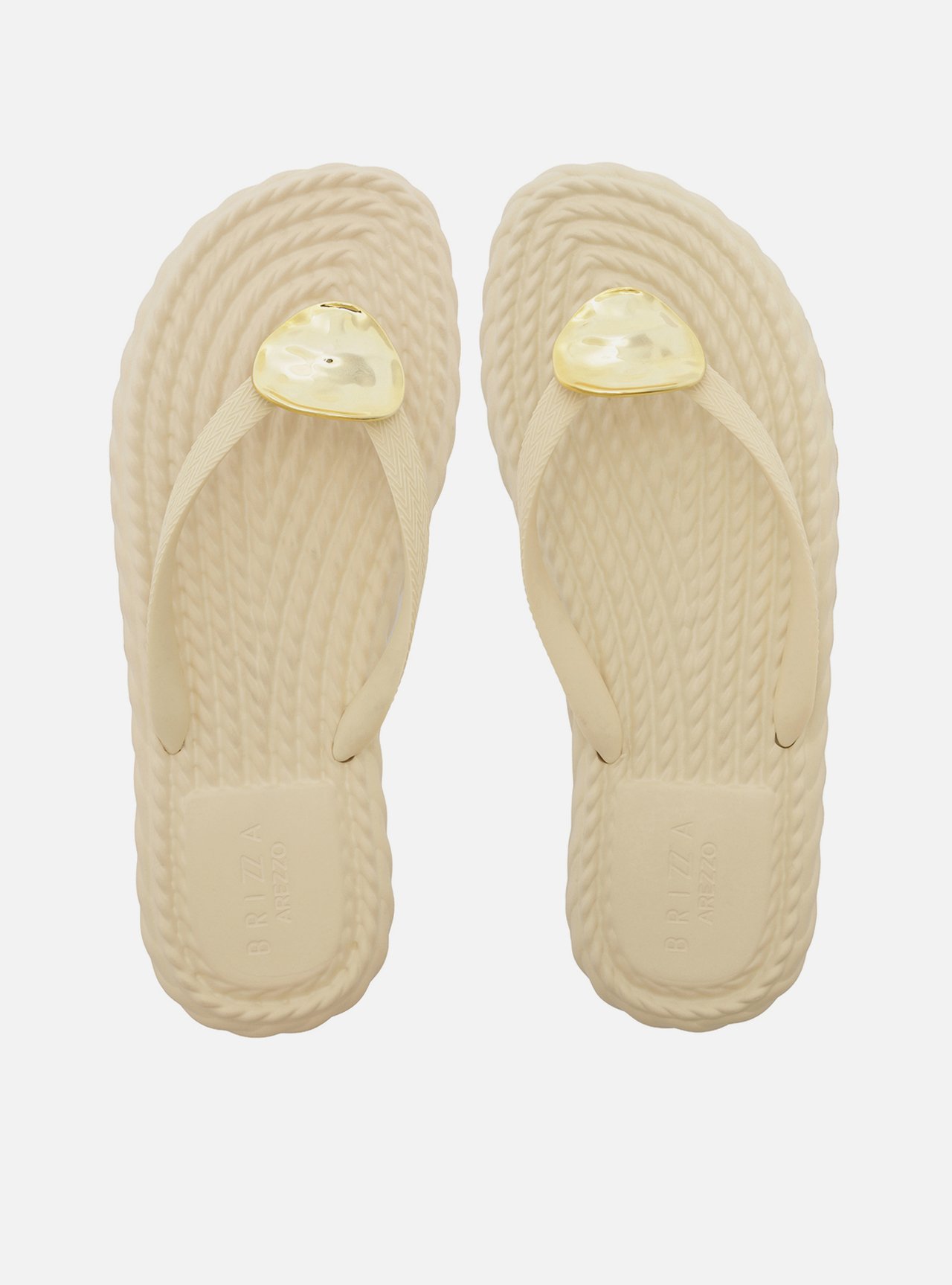 Chinelo de Dedo Off White Flatform Metais Brizza — foto 3