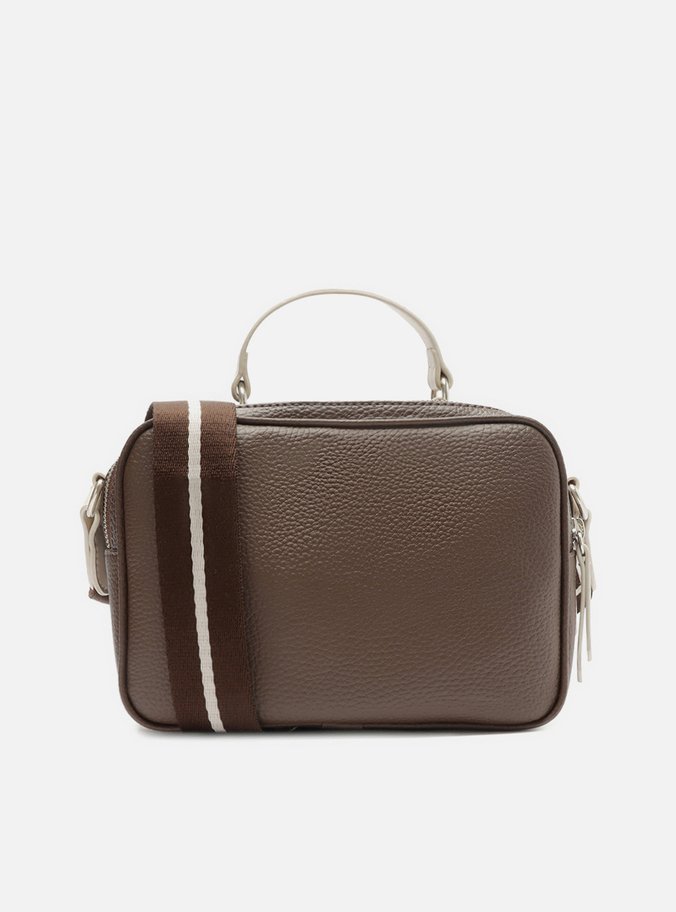 Bolsa Tiracolo Marrom Prione Média Animal Print