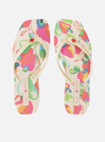 Arezzo — Chinelo de Dedo Branco Collab Loccitane
