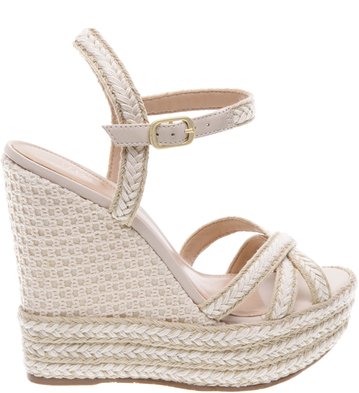 Sandália Plataforma Crochê Cru Off White