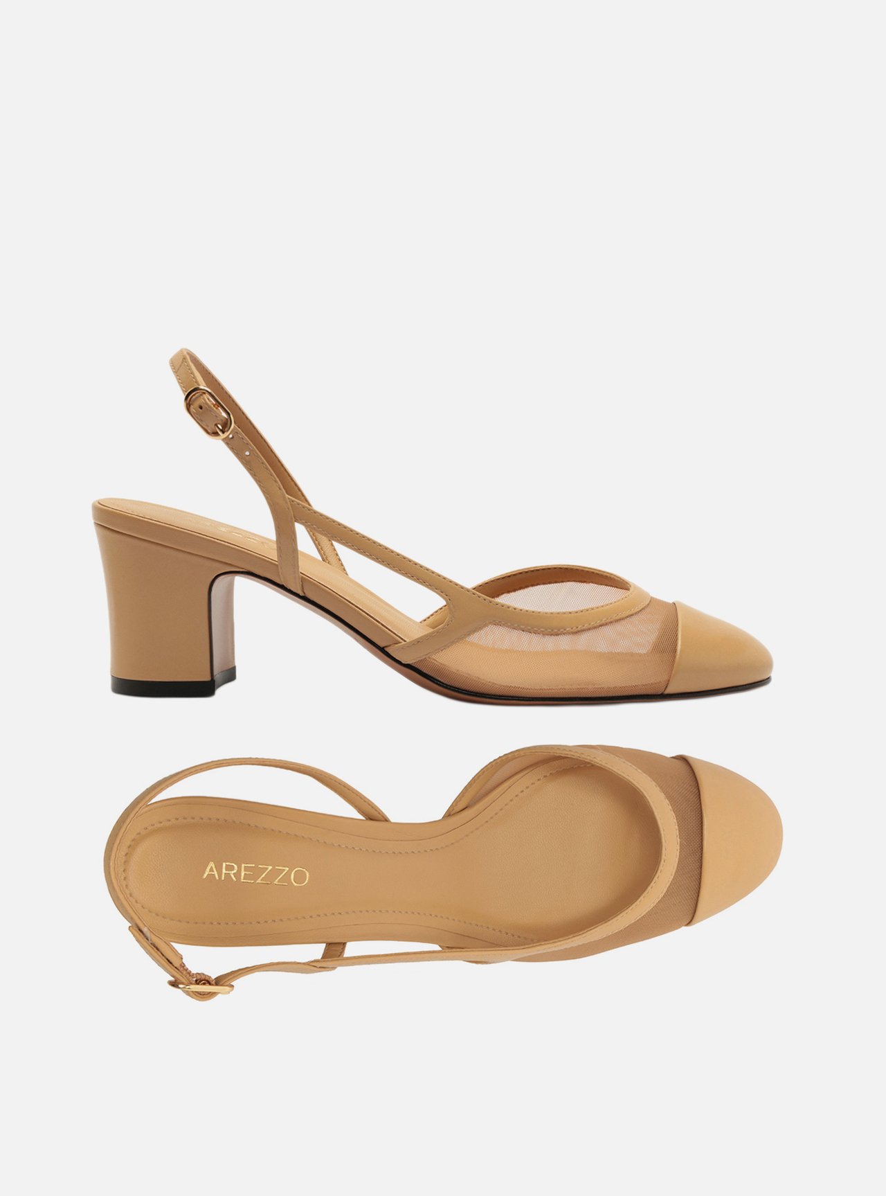Scarpin Nude Salto Bloco Slingback — foto 5