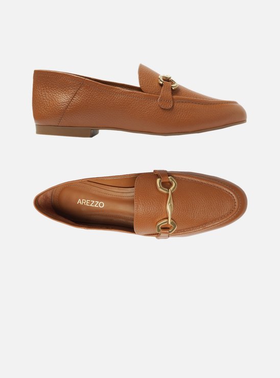 Mocassim Marrom Couro Bridão Light Avelã Luma