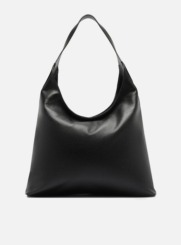 Bolsa Hobo Preta Couro Grande Alça Dupla