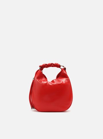 Bolsa Tiracolo Vermelha Couro Pequena Alça Torcidos