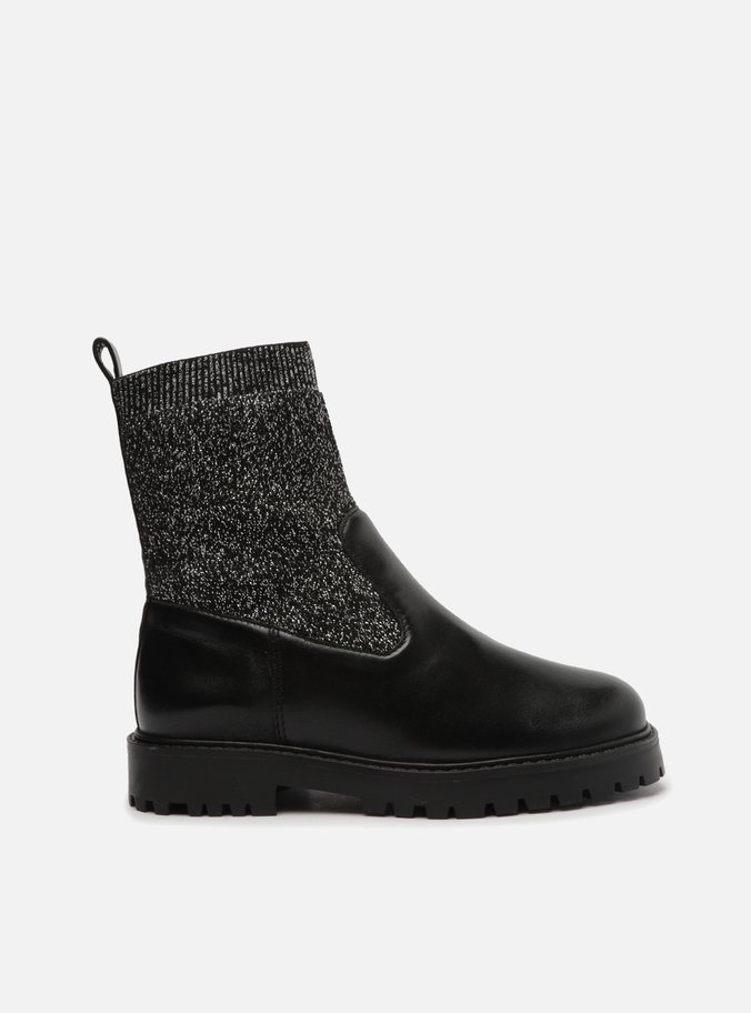 Bota Infantil Preta Cano Médio Knit