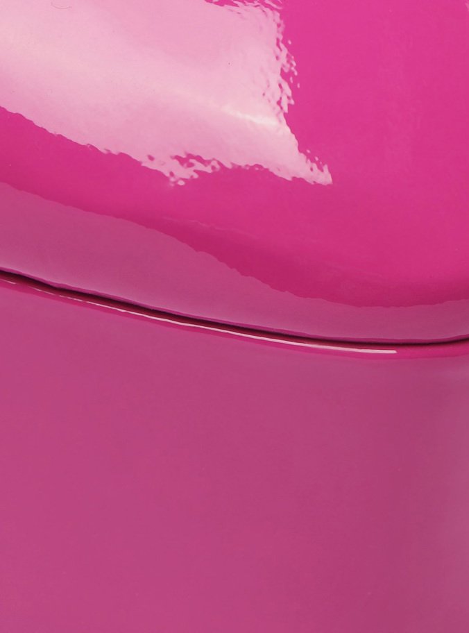Scarpin Rosa Verniz Meia Pata Bloco Gilda