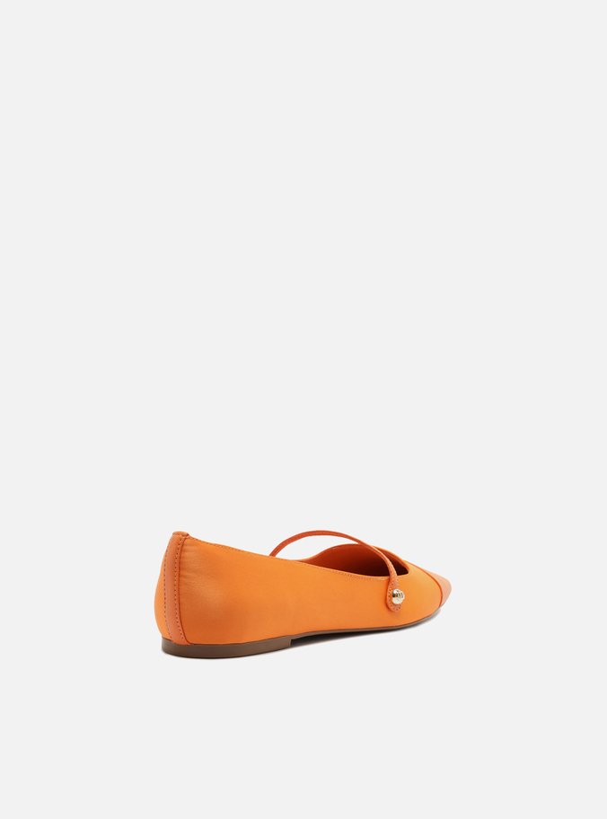Sapatilha Laranja Couro Cap Toe