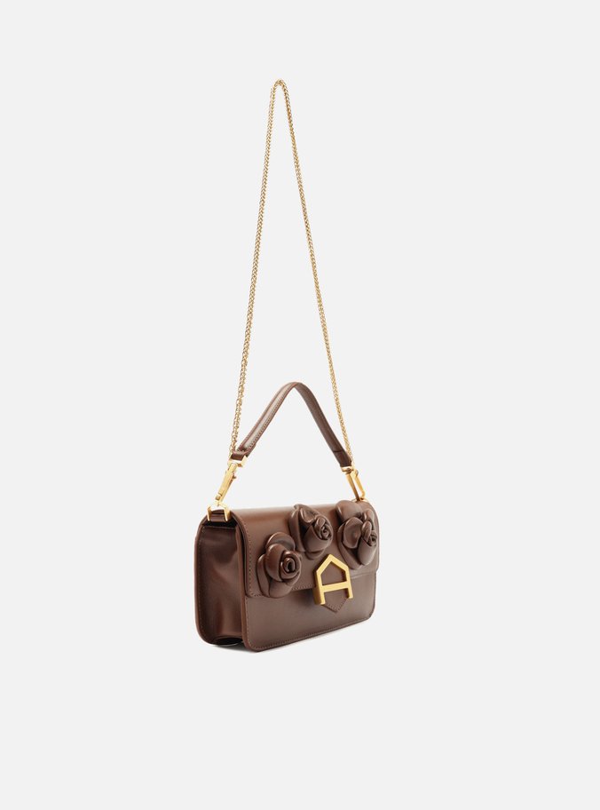 Bolsa Tiracolo Marrom Couro A001 Média Flores