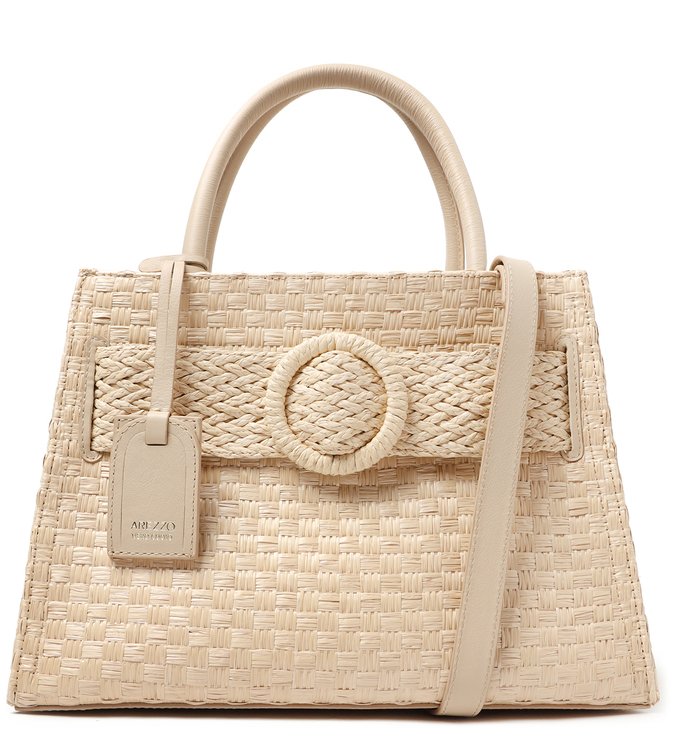 Bolsa Tote Bege Palha Grande Allegra