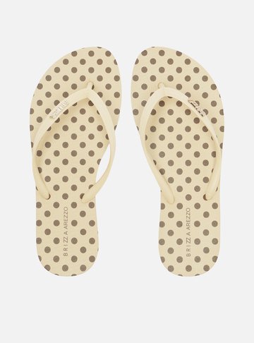 Arezzo — Chinelo de Dedo Off White Poá Brizza