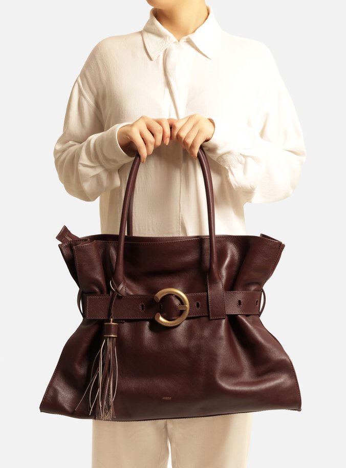 Bolsa Shopping Vermelha Couro Isa Grande