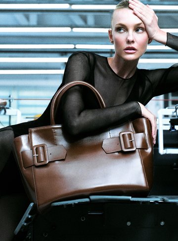 Bolsa Tote Preta Couro Grande Fivelas