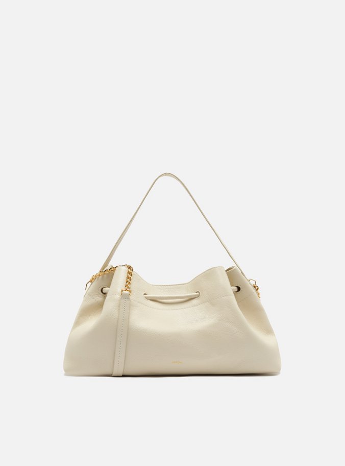 Bolsa Bucket Branca Couro Média Knot