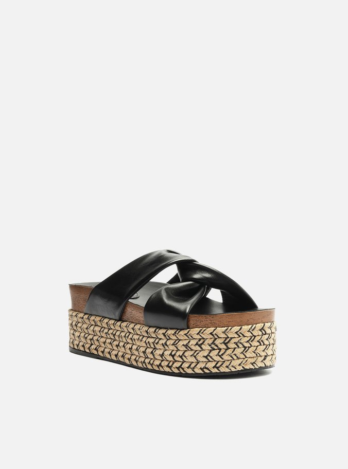 Sandália Preta Flatform Nó