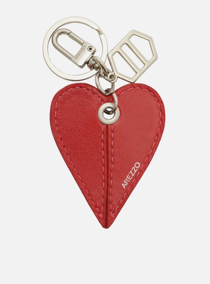 Chaveiro Vermelho Couro Coração