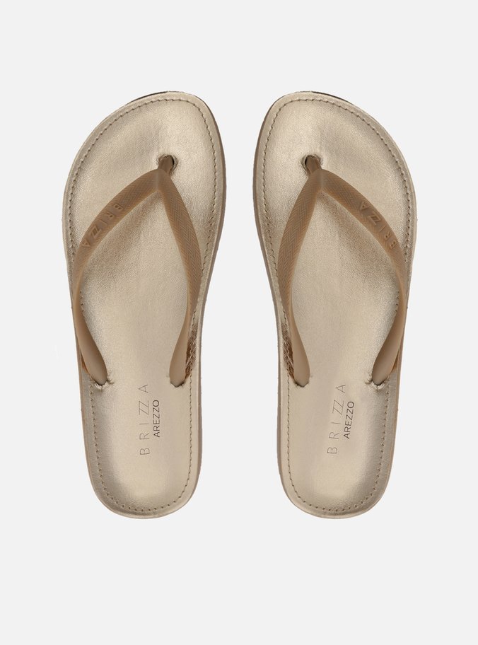 Chinelo de Dedo Dourado Monocolor Fit Brizza