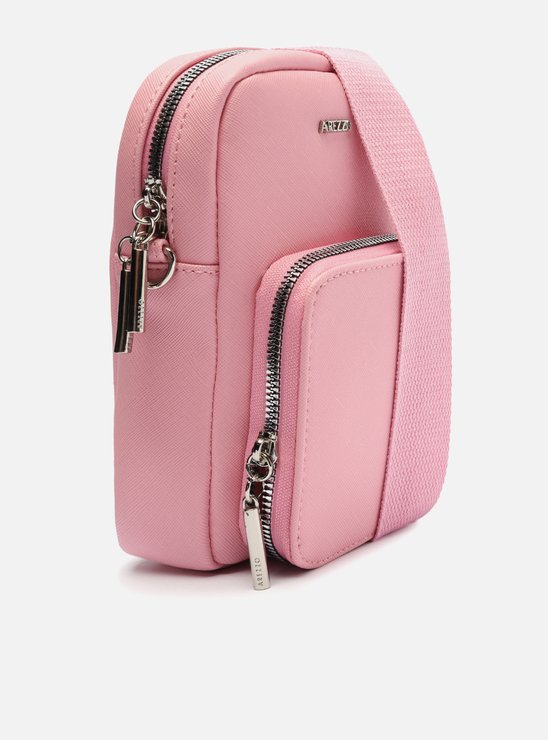 Mini Bolsa Tiracolo Rosa Porta-Celular