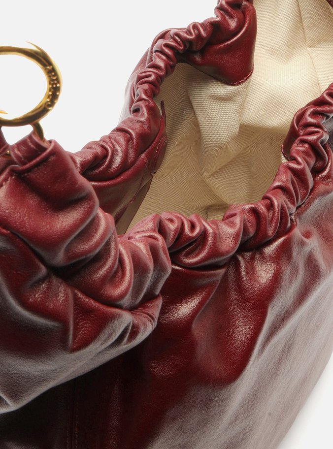 Bolsa Hobo Vermelha Couro Olívia Grande